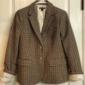 J. Crew Mercantile Houndstooth Wool Blazer. Size 8. NWOT. Excellent condition!